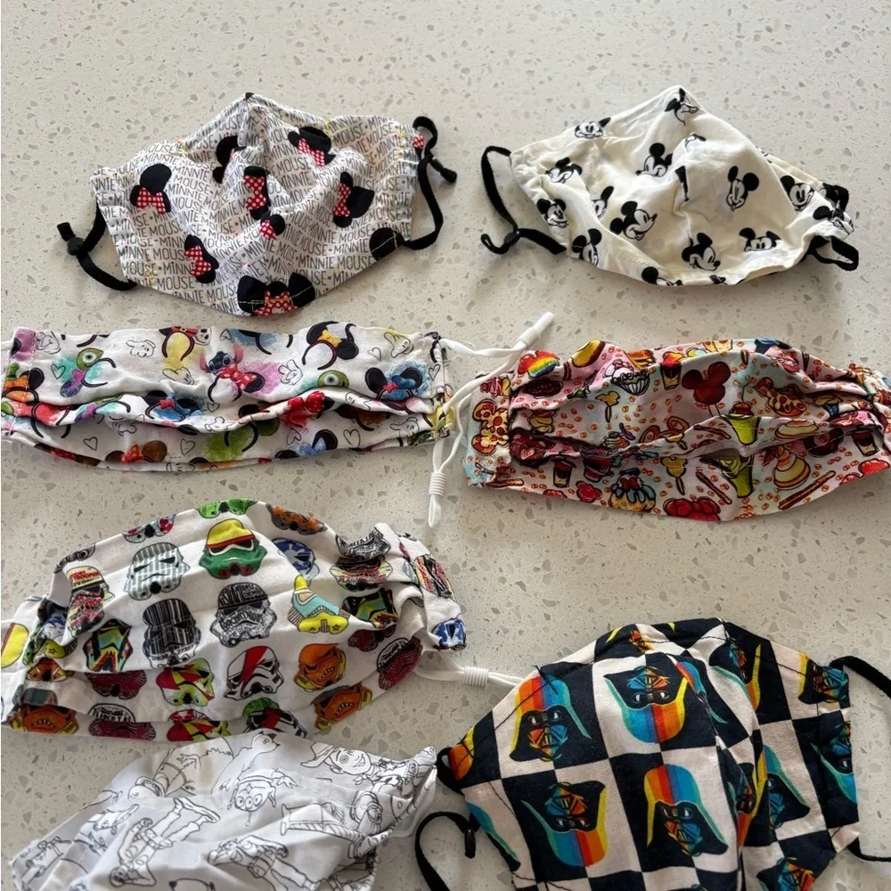 Colorful Disney Print Face Masks Set